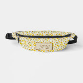 Gele Wilde Bloemen Patroon Monogram Naam Heuptasje (Voorkant)