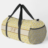 Gele wilde bloemen patroon monogram naam plunjezak (Rechterhoek)