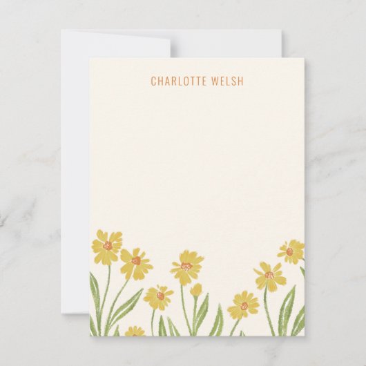 Gele wilde bloemen - Persoonlijke artikelen Bedankkaart (Voorkant)