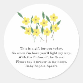 Gele wilde bloemen - Prayer Candle Label