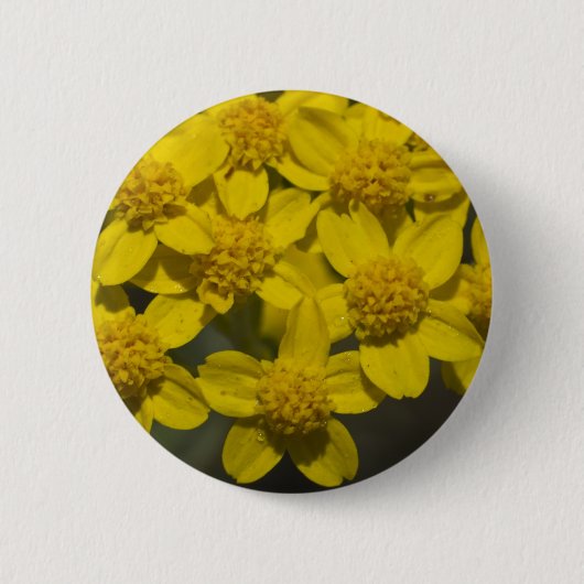 Gele wilde bloemen ronde button 5,7 cm (Voorkant)