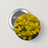 Gele wilde bloemen ronde button 5,7 cm (Voorkant /achterkant)