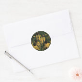 Gele wilde bloemen ronde sticker (Envelop)