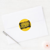 Gele wilde bloemen ronde sticker (Envelop)