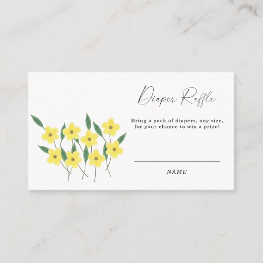 Gele wilde bloemen sekseneutraal luienverkeer informatiekaartje (Voorkant)