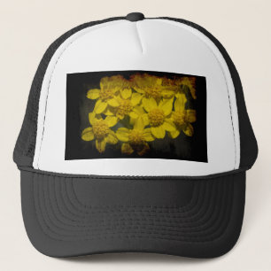 Gele wilde bloemen trucker pet