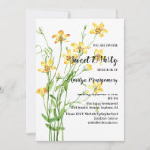 Gele wilde bloemen Zoet 16 Birthday Party Kaart (Voorkant)