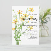 Gele wilde bloemen Zoet 16 Birthday Party Kaart (Staand voorkant)