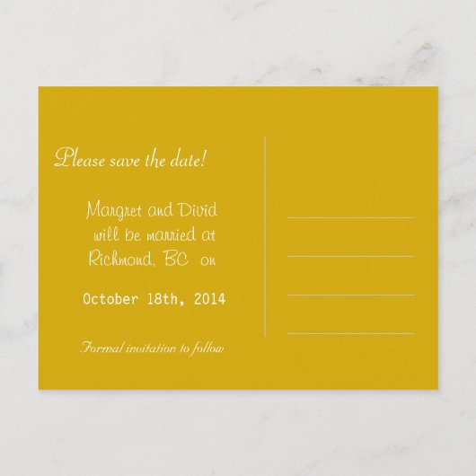  gele, wilde bloemendandelion, met uitzondering va aankondigingskaart (Achterkant)