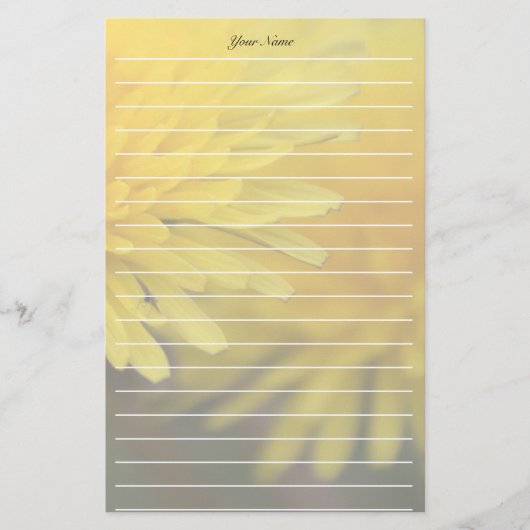  gele, wilde bloemenlijn briefpapier (Voorkant)