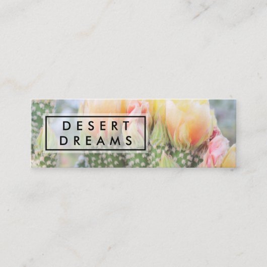 Gele wilde bloemwoestijn Tuinfotoreis Mini Visitekaartje (Voorkant)