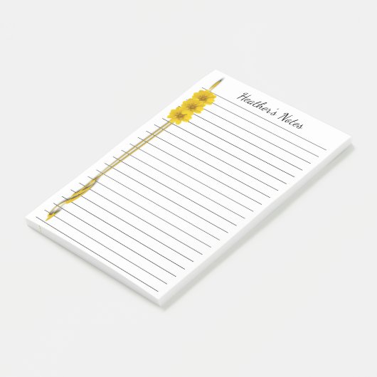 Gele Wilde Fotografie Scroll Border Custom Post-it® Notes (Schuin)