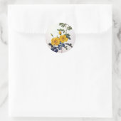 Gele wilde Rozen, Pierre Joseph Redouté Ronde Sticker (Tas)
