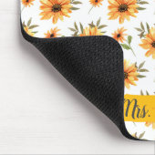 Gele Wilde Zonnebloem Groen Naam Gepersonaliseerd Muismat (Hoek)