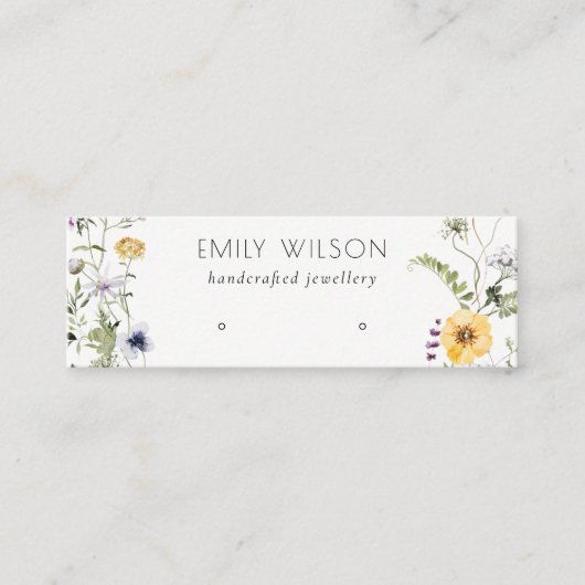 Gele Wilde Zwervel Wreated Stud Earring Display Mini Visitekaartje (Voorkant)