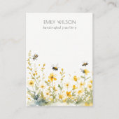 Gele Wildflower Bee Blank Logo Sieraden Display Visitekaartje (Voorkant)