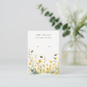 Gele Wildflower Bee Ketting Oorbel Display Visitekaartje (Staand voorkant)