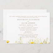 Gele Wildflower Beide Ouders 2 Locatie Bruiloft II Kaart (Voorkant / Achterkant)