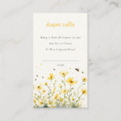 Gele Wildflower Bijenluier Raffle Baby shower Informatiekaartje (Voorkant)