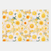 Gele Wildflower Bloempatronen Happy Fun Inpakpapier Vel (Voorkant 3)