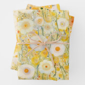 Gele Wildflower Bloempatronen Happy Fun Inpakpapier Vel (In situ)