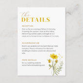 Gele Wildflower Boeket Meadow Bloemen Bruiloft Informatiekaartje (Voorkant)