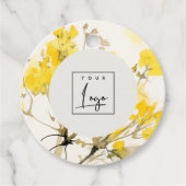 Gele Wildflower Boho Bloemen Bedrijf Logo Bedankjes Labels (Voorkant)
