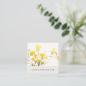 Gele Wildflower Boho Bloemen Cadeaubon Vierkante Visitekaartje (Staand voorkant)