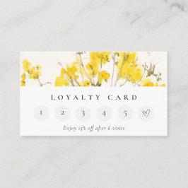 Gele Wildflower Boho Floral 6 Punch Loyaliteit Visitekaartje