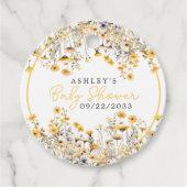 Gele Wildflower Boho Waterverf Baby shower Bedankjes Labels (Voorkant)