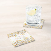 Gele Wildflower Boho Waterverf Baby shower Kartonnen Onderzetters (Insitu)