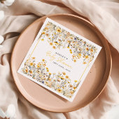 Gele Wildflower Boho Waterverf Baby shower Servet