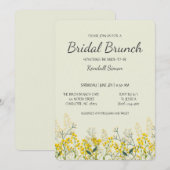 Gele Wildflower Bridal Brunch Uitnodiging (Voorkant / Achterkant)