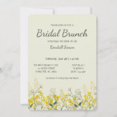 Gele Wildflower Bridal Brunch Uitnodiging (Voorkant)