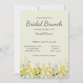 Gele Wildflower Bridal Brunch Uitnodiging