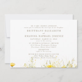 Gele Wildflower Bruid Ouders 2 Locatie Bruiloft II Kaart