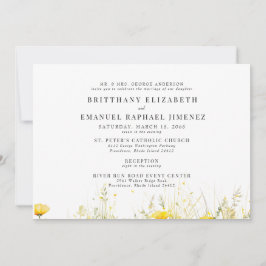 Gele Wildflower Bruid Ouders 2 Locatie Bruiloft Kaart