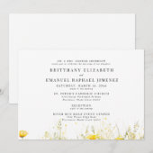 Gele Wildflower Bruid Ouders 2 Locatie Bruiloft Kaart (Voorkant / Achterkant)