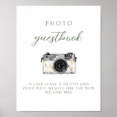 Gele wildflower bruiloft foto gastenboek teken poster (Voorkant)