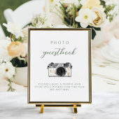 Gele wildflower bruiloft foto gastenboek teken poster