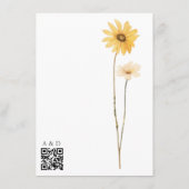 Gele Wildflower bruiloft Informatiekaartje (Achterkant)