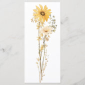 Gele Wildflower bruiloft Menu (Achterkant)