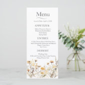 Gele Wildflower bruiloft Menu (Staand voorkant)