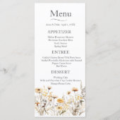 Gele Wildflower bruiloft Menu (Voorkant)