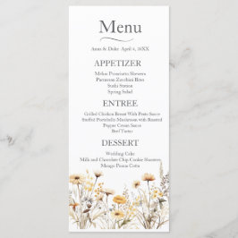 Gele Wildflower bruiloft Menu
