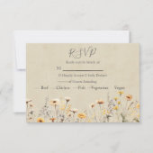 Gele Wildflower bruiloft RSVP Kaartje (Voorkant)