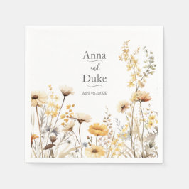 Gele Wildflower bruiloft Servet