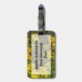 Gele Wildflower Daisies Abstract Bagagelabel (Achterkant verticaal)
