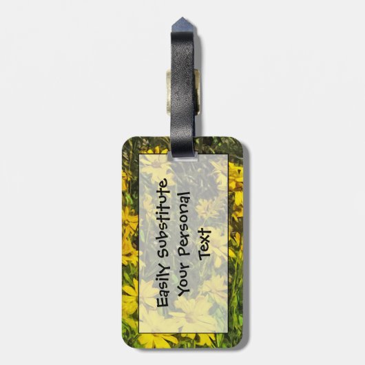 Gele Wildflower Daisies Abstract Bagagelabel (Achterkant verticaal)