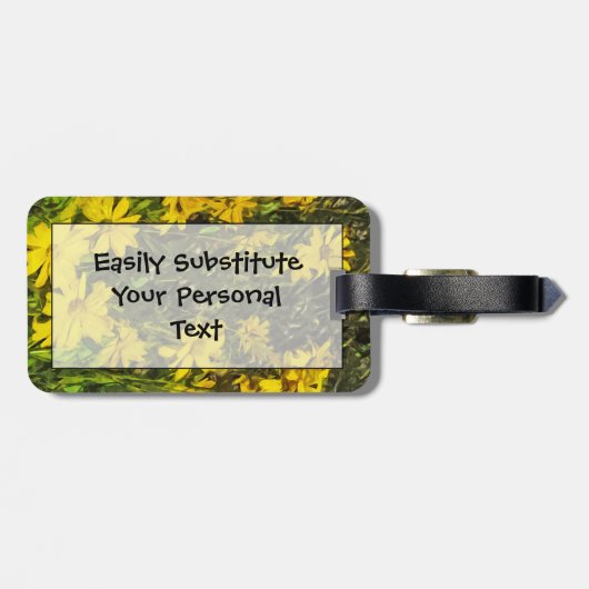 Gele Wildflower Daisies Abstract Bagagelabel (Achterkant horizontaal)